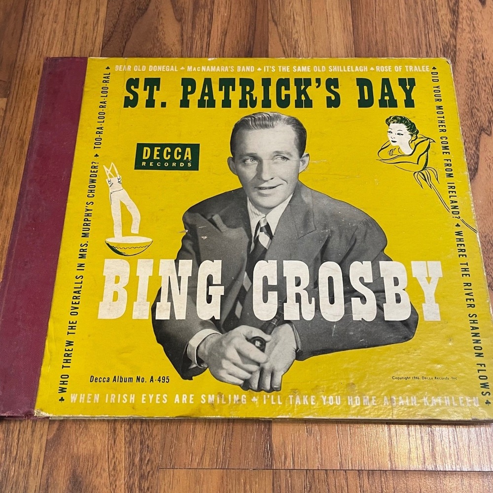 Bing Crosby St Patricks Day 78 RPM Record Album Decca A-495 Vintage 1946 Irish